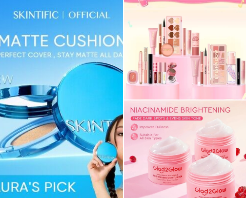 Make Up & SKINCARE cover photo collage