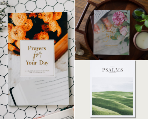 Bible studies and journals cover photo collage