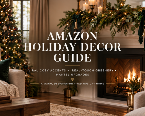 Amazon Holiday Decor Guide: Viral Cozy Accents & Upgrades cover photo collage