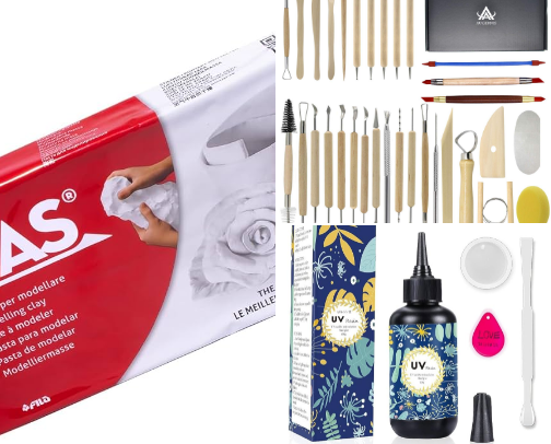 Handmade Jewelry Air Dry Clay Pack cover photo collage