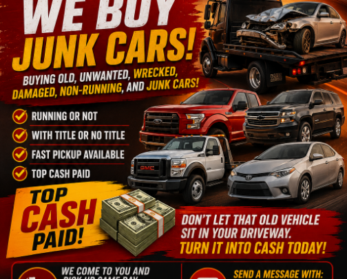 We buy junk cars/ towing services FL cover photo collage