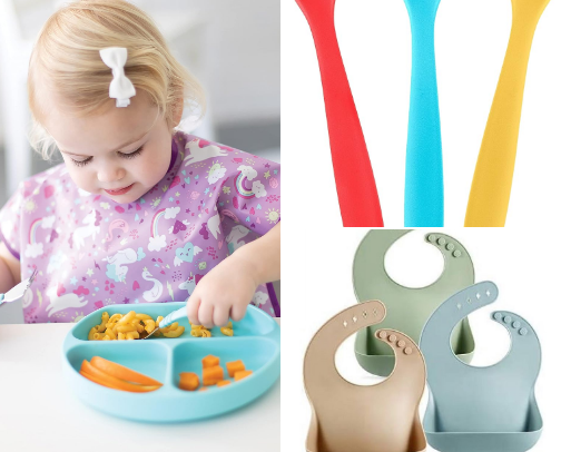 Babies Essential First Stage of Eating. cover photo collage