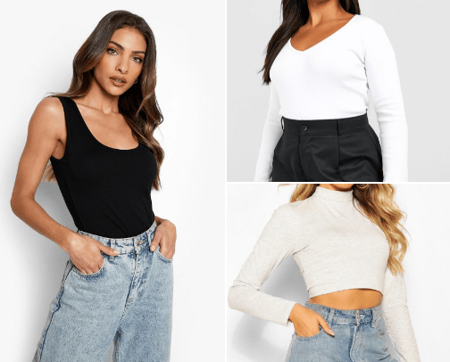 boohoo affordable tops cover photo collage