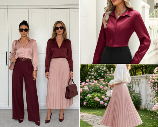 Color Pairing Ideas: Burgundy + Pink cover photo collage