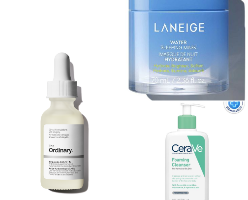“Your complete skincare routine for glowy, clear skin ✨” cover photo collage