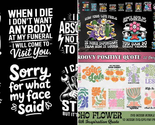 Quote svg bundle cover photo collage