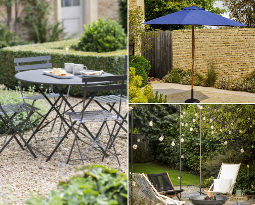 Garden in style, a little greenery, a lot of luck. cover photo collage