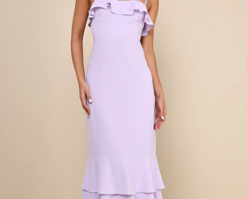I'm obsessed with this long lavender dress! Perfect dress for a dinner date night! cover photo collage