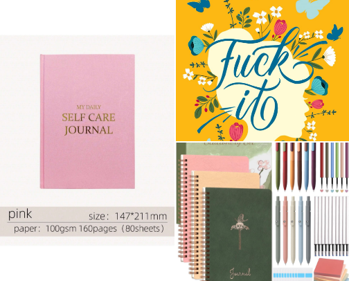 Self Care journal cover photo collage