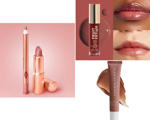 lip care and makeup cover photo collage