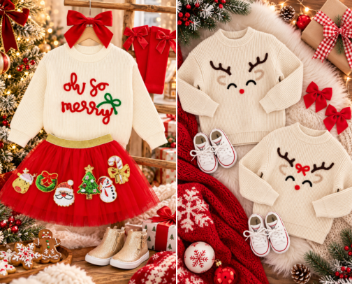 Cute Christmas Outfits for Kids | Holiday Outfit Ideas cover photo collage