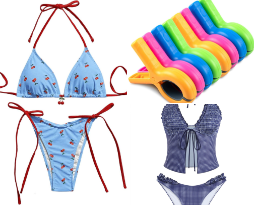 Hot girl summer swimsuits and accessories cover photo collage