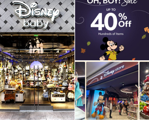 Disney store locations cover photo collage