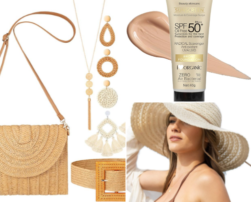 Beach 🏖️ essential. Find everything here cover photo collage