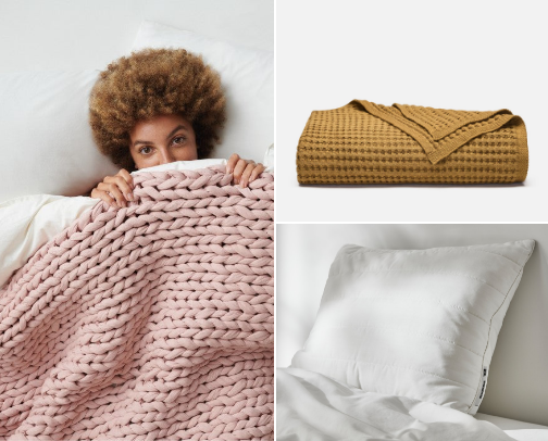 cozy bedroom essentials 🛋️ cover photo collage
