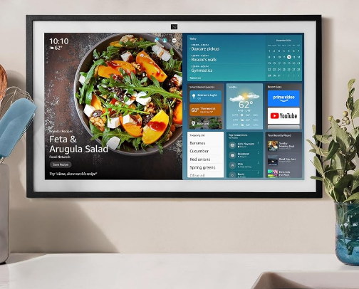 Amazon Echo Show 21 (newest model), Full HD 21" kitchen hub for home organization cover photo collage