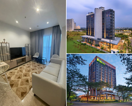 Hotel and apartment cover photo collage