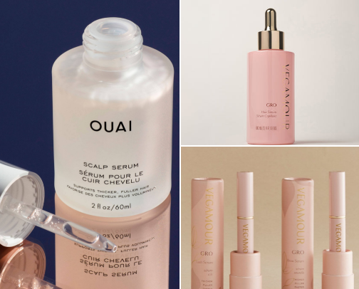 Hair, brow and lash growth serums🤍 cover photo collage