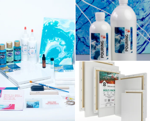 Pour It Like a Pro: Beginner’s Guide to Paint Pouring cover photo collage