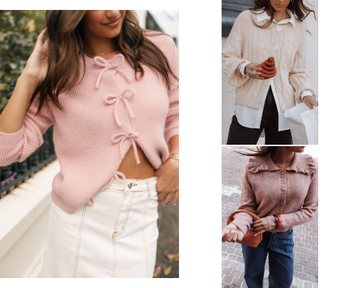 Sweaters and cardigans cover photo collage