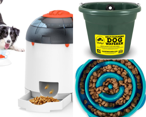 Pet feeders & treat dispensers cover photo collage