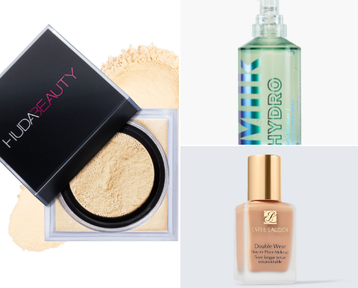 makeup products cover photo collage