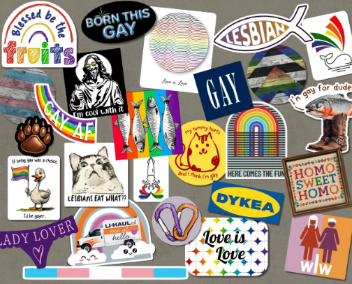 Cool Gay Pride Stickers on Redbubble cover photo collage