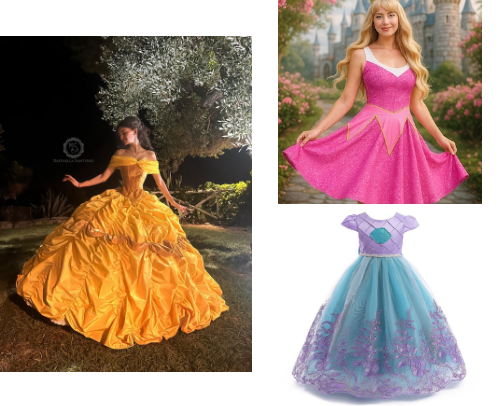 Disney Princess Gowns for Girls cover photo collage