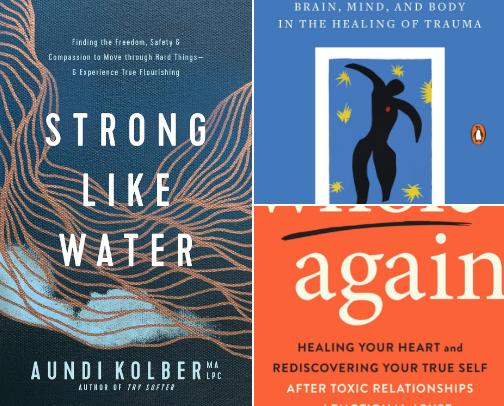 Anxiety books with practical tips to help you heal. cover photo collage