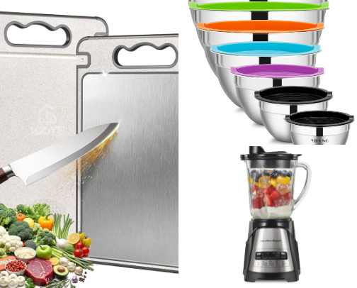 Titanium Cutting Board and kitchen tools-MUST HAVE! cover photo collage