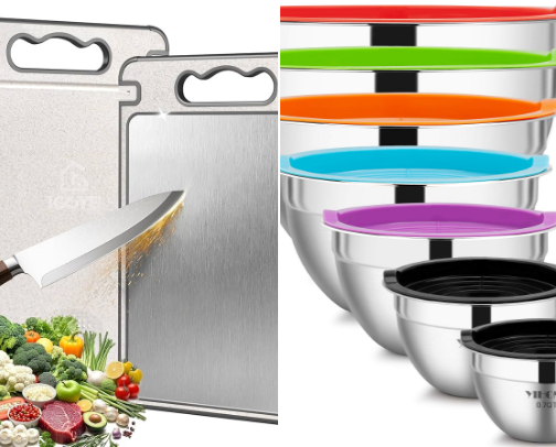 Titanium Cutting Board and kitchen tools-MUST HAVE! cover photo collage