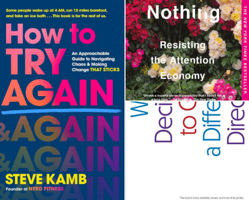 Books for Reinventing Yourself Without Becoming Unbearable cover photo collage