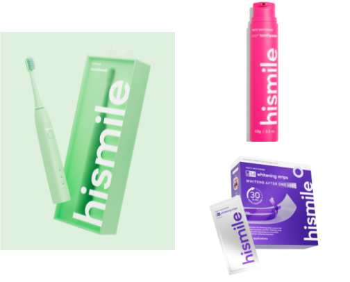 Hismile Toothpaste and Accessories cover photo collage