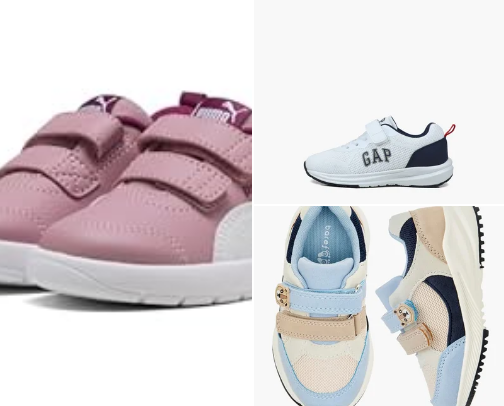 Kids shoes collections cover photo collage