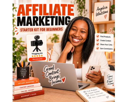 Affiliate Marketing Starter Kit for Beginners (Single Mom Edition) cover photo collage