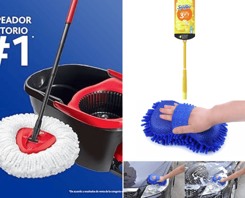 Cleaning home tools cover photo collage