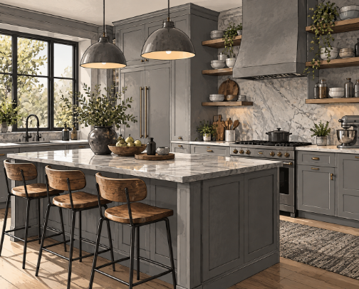 Grey Kitchen Ideas cover photo collage