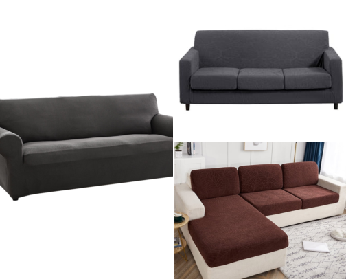 I Finally Found Sofa Slipcovers That Made My Beat-Up Couch Look New cover photo collage