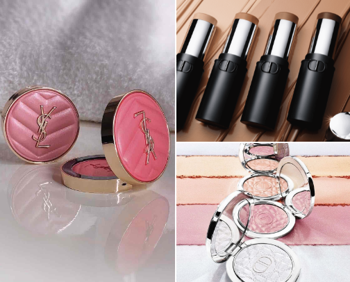 Go to blushes, contour and powder products🌸 cover photo collage