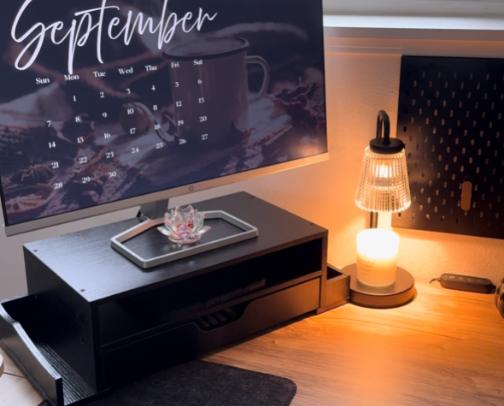 wfh desk setup. 🖤 cover photo collage