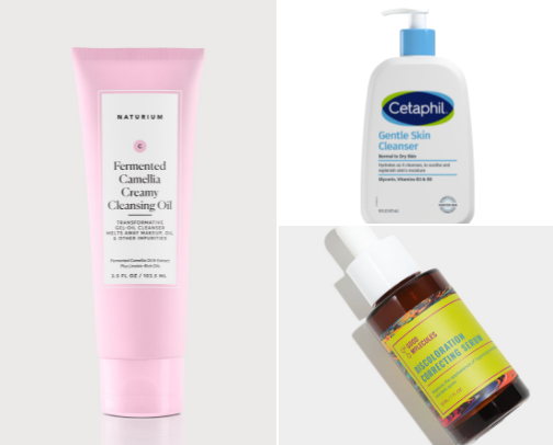 Night time skincare cover photo collage