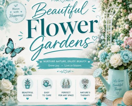Beautiful Flower Gardens cover photo collage