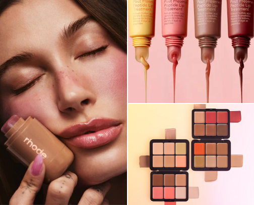 Beauty bag essentials cover photo collage