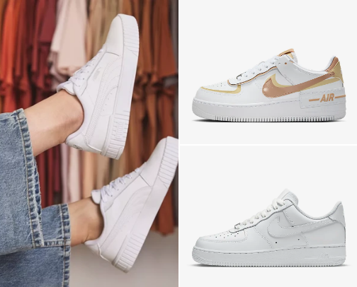 Stylish shoes cover photo collage