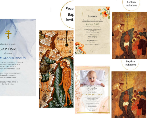 Baptism Invitations and Matching Thank You Cards cover photo collage