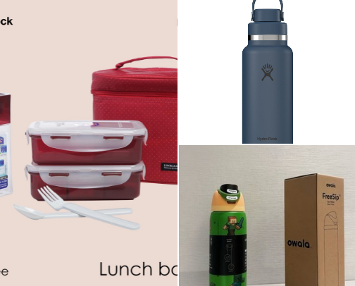 Aesthetic Meal-Prep Essentials: Lunch Box, Tumbler & Tote for Kids✨ cover photo collage