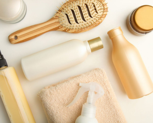 hair products you’ll find in my room 👀 cover photo collage
