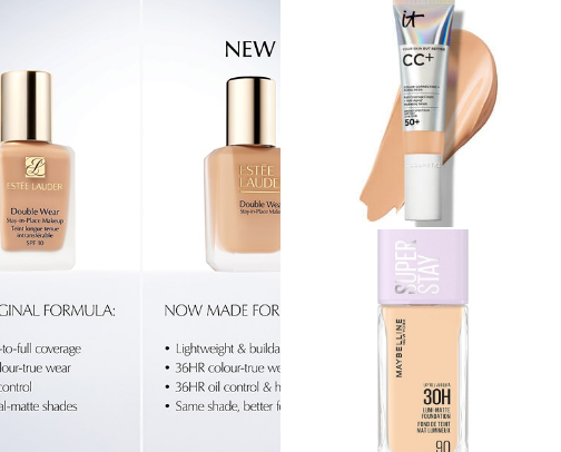Foundations for oily/combo skin cover photo collage