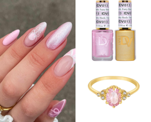 🎀❄️ pink glitter christmas nails cover photo collage