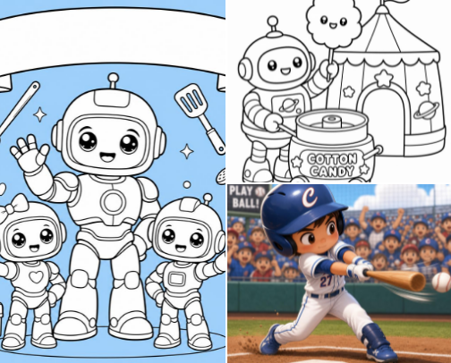 Digital Coloring Books & Ebooks cover photo collage